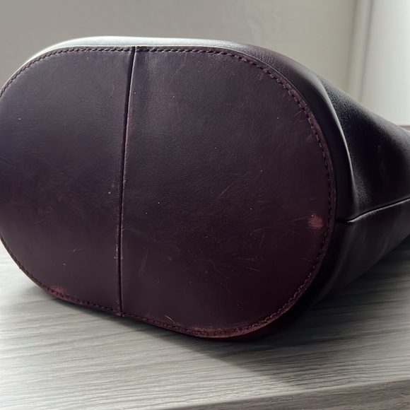 J Crew Berkeley Burgundy Leather Bucket Bag - Picture 5 of 12